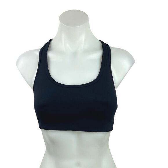 Tory Burch Tory Sport Black Scoop Neck Racerback Workout Sports Bra Size S - Picture 1 of 3